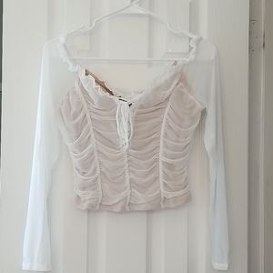 White Off-Shoulder Ruched Top